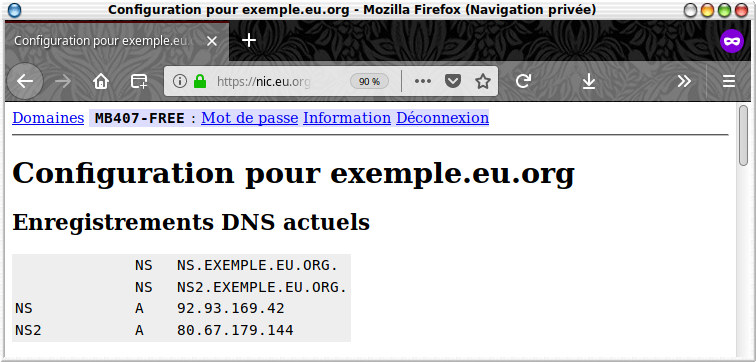Validation de la modification 2/2