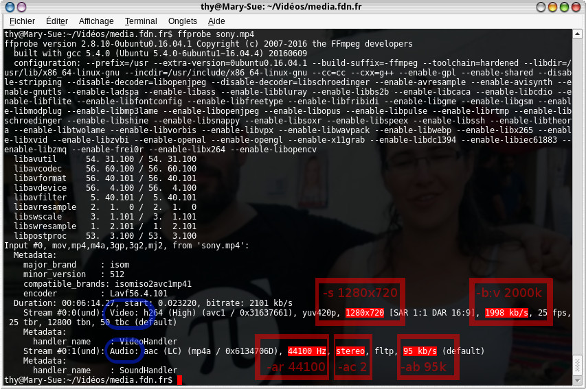 Extraction des informations audio et vidéo avec FFprobe
